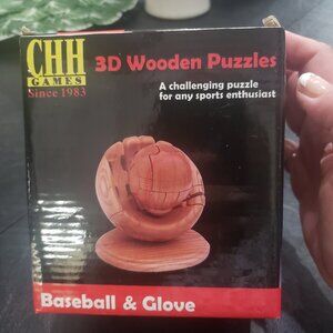 New CHH Games 3D Handcrafted Wooden Baseball And Glove Sport Series Puzzle